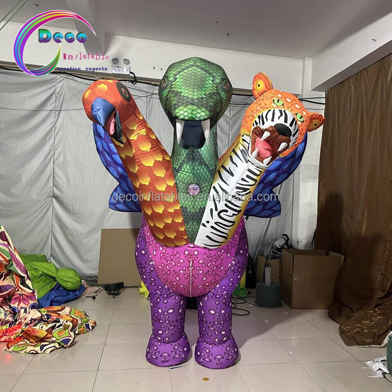 Festival Inflatable Mythical Creatures Costume Walking Inflatable Three Headed Bird Costume