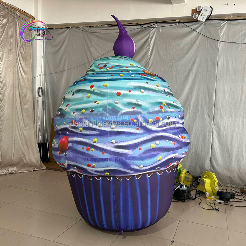 Birthday Party Decoration Blue Inflatable Cake Model Inflatable Cupcake