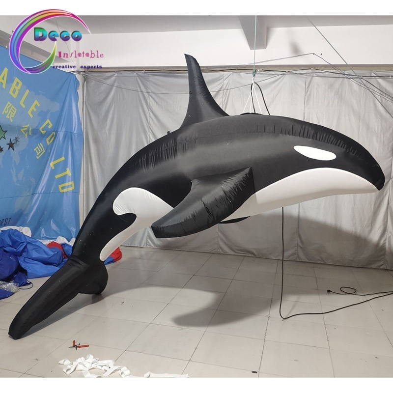 Blow Up Yard Decoration Inflatable Whale Indoor Outdoor Black Inflatable Killer Whale