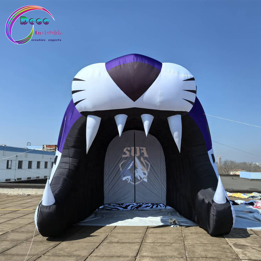 The Latest Hot Seller  inflatable sport tunnel  Customizable Tiger Head Inflatable Model  for  decoration