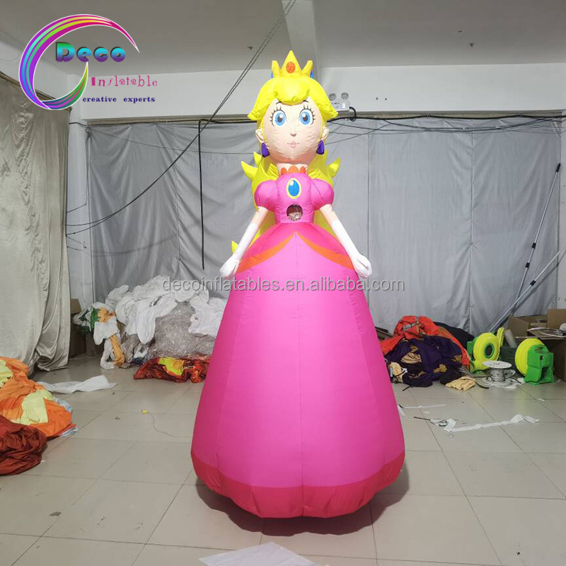 Hot Sale Inflatable Moving Cartoon Pink Dress Inflatable Princess Costume