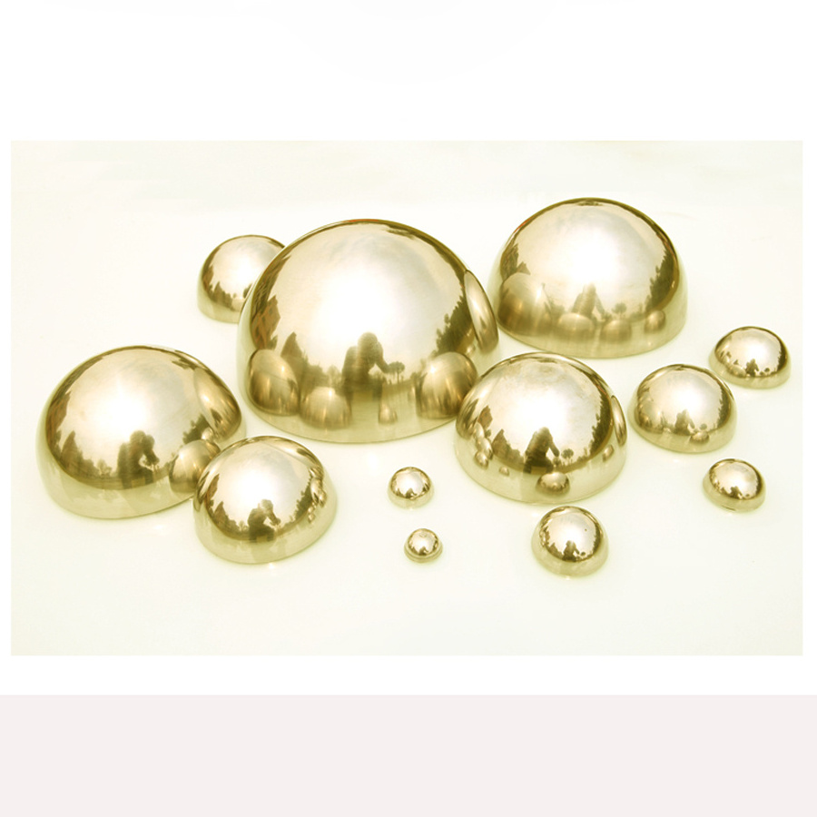 Wholesale 90mm 100mm  titanium gold plated brass plated hollow stainless steel metal Half Ball Sphere Or Hemisphere