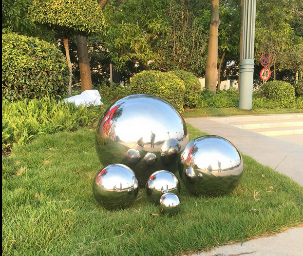 Factory direct supply 400mm 500mm 600mm hollow stainless steel sphere decorative metal ball for garden