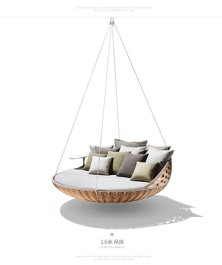 Outdoor Garden Patio Swings Rattan Wicker Swing Bed