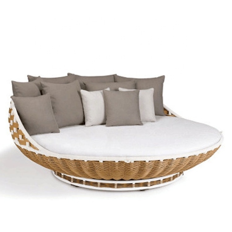 Outdoor Garden Patio Swings Rattan Wicker Swing Bed