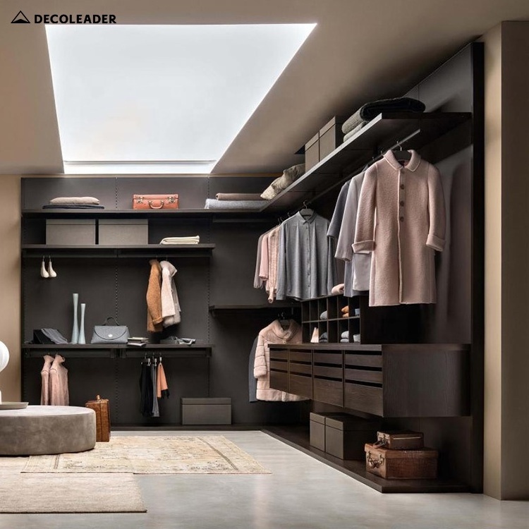 Customized Wooden Closet Walk in Closet Modern with Island for Bedroom Furniture