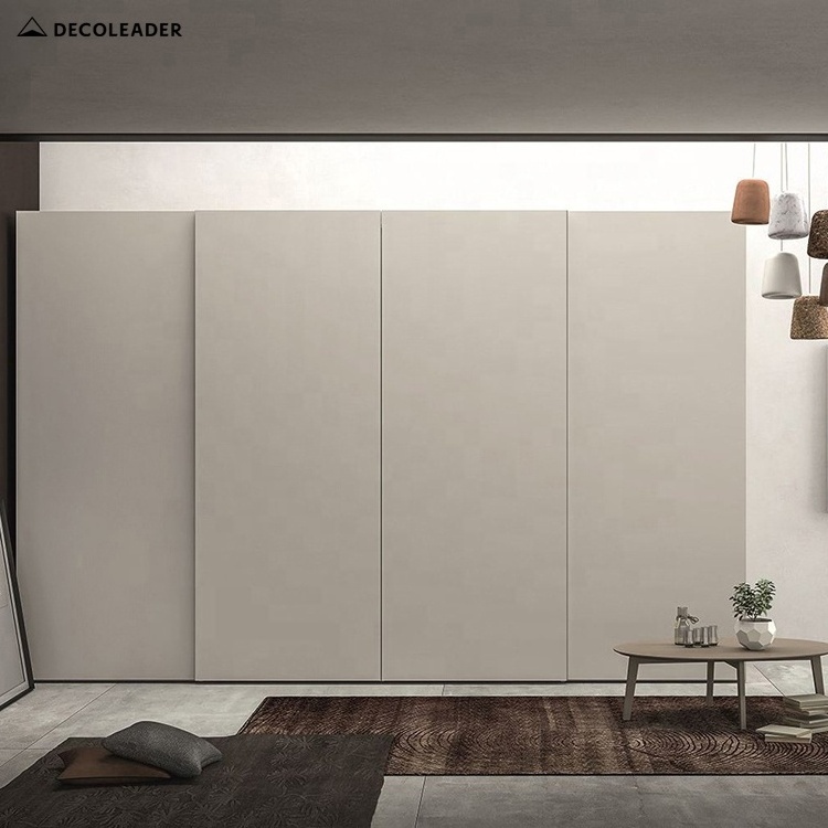 Minimalist Overlay Sliding Door Cupboard Wardrobe Closet Cabinet for Living Hallway Office Bedroom