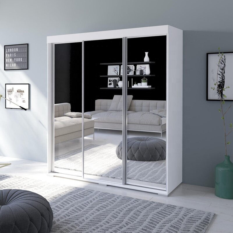 Wardrobe cabinet amoires White Closet with sliding doors