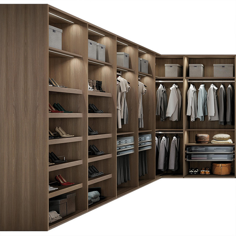 Customized Wooden Closet Walk in Closet Modern with Island for Bedroom Furniture