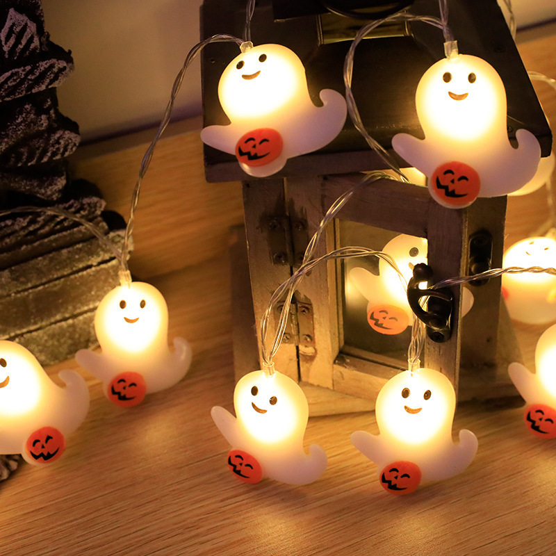 Halloween Decorations Battery Operated Lights String LED Ghost Hanging Lights