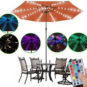 RGB Led Umbrella Fairy Light Waterproof With Remote Control For Outdoor Camping Tent Lamp Beach Garden