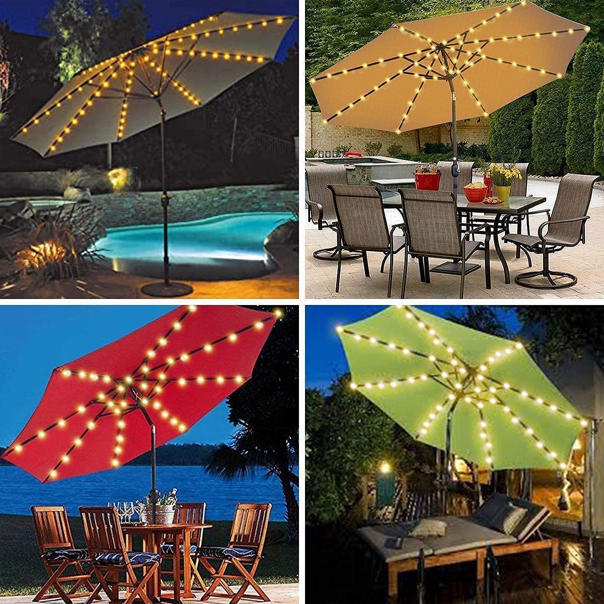 RGB Led Umbrella Fairy Light Waterproof With Remote Control For Outdoor Camping Tent Lamp Beach Garden