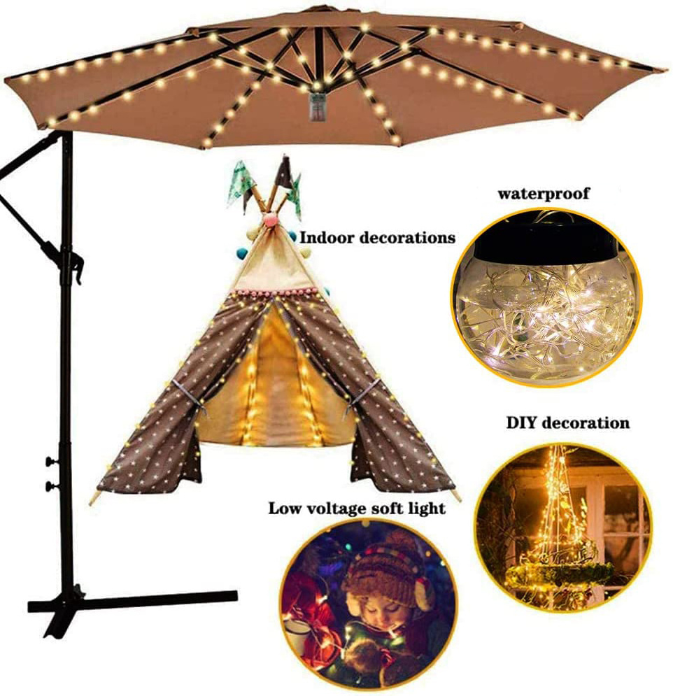 RGB Led Umbrella Fairy Light Waterproof With Remote Control For Outdoor Camping Tent Lamp Beach Garden