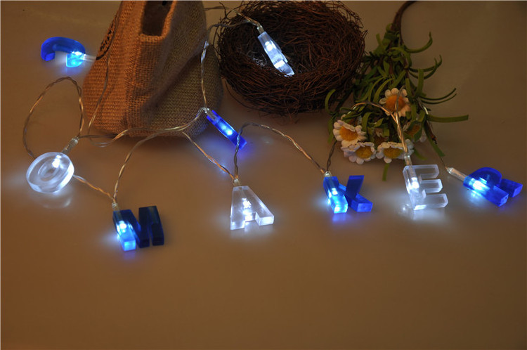 christmas battery operated decorative led string fairy lights with DIY letters