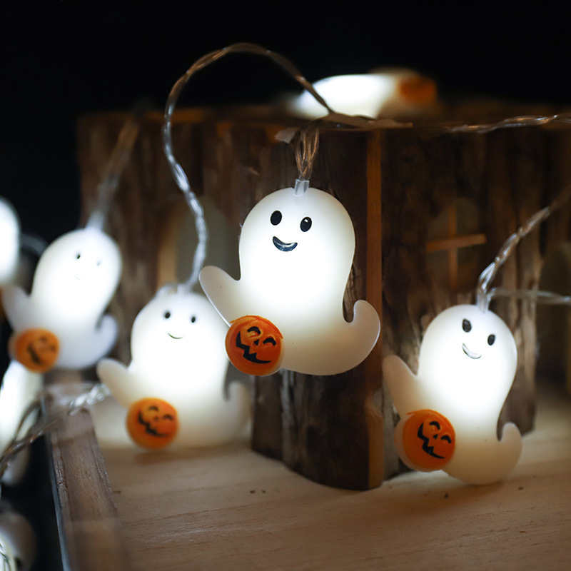 Halloween Decorations Battery Operated Lights String LED Ghost Hanging Lights