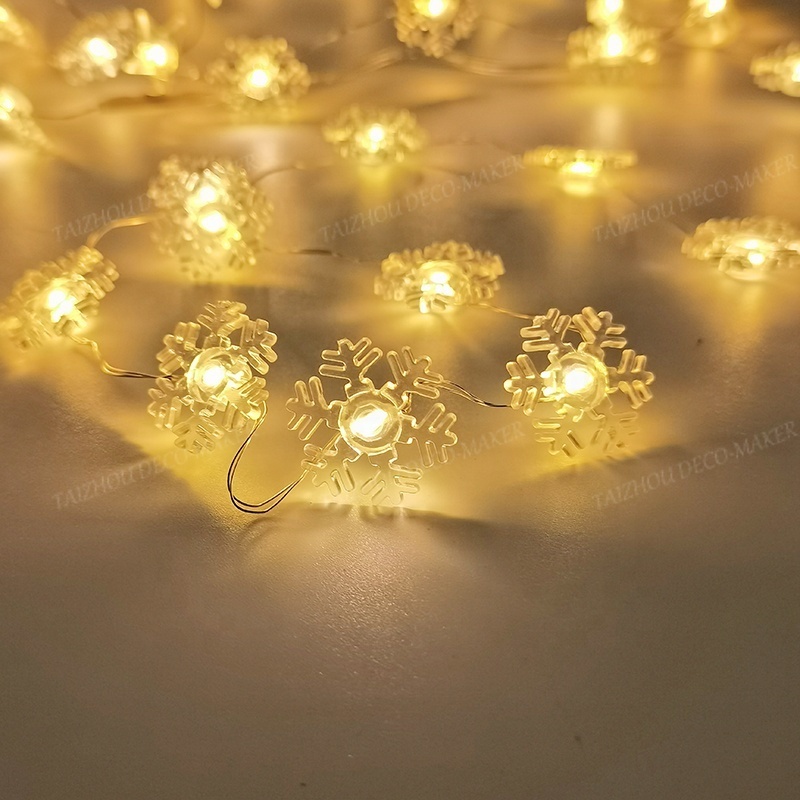 2AA 10LED christmas series decoration snowflake decor copper wire string light