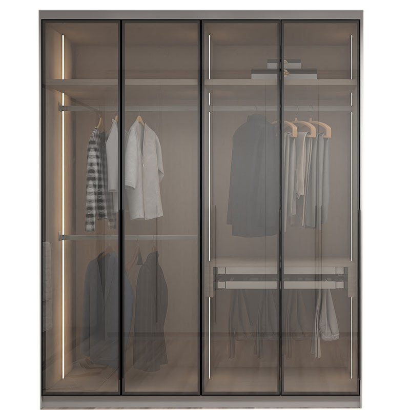 Factory Customized Manufacture Naturalistic Wardrobe Simple Luxury Metal Style Time Packing Modern  Glass closet