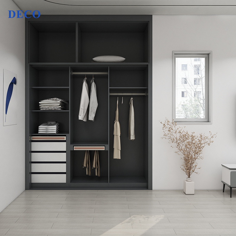 Free standing  Bedroom sliding doors clothing wardrobe storage closet wood wardrobe from Floor To Ceiling