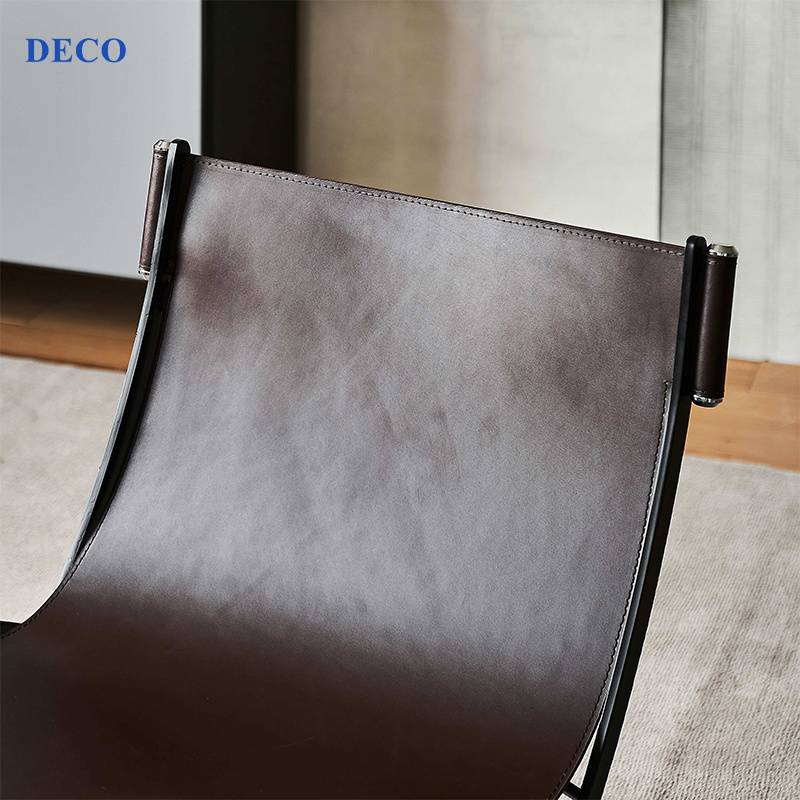 Unique Living Room Furniture Nordic Chair Saddle Leather Lounge Sofa Chair Elegant