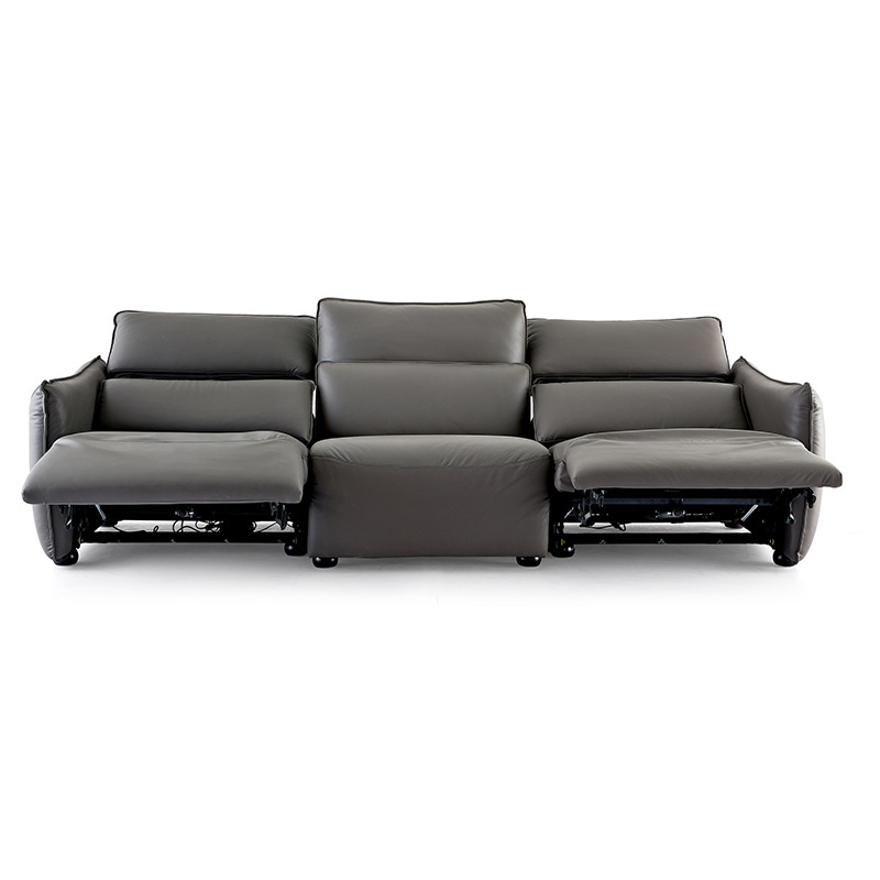 Functional sofa cinema electric recliner reclinable chair  big corner-size leather sofa with two chaises and coffee table