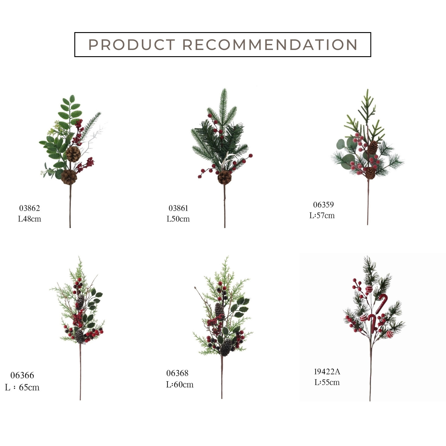 Cedar and Red Berry Christmas Picks for Trees