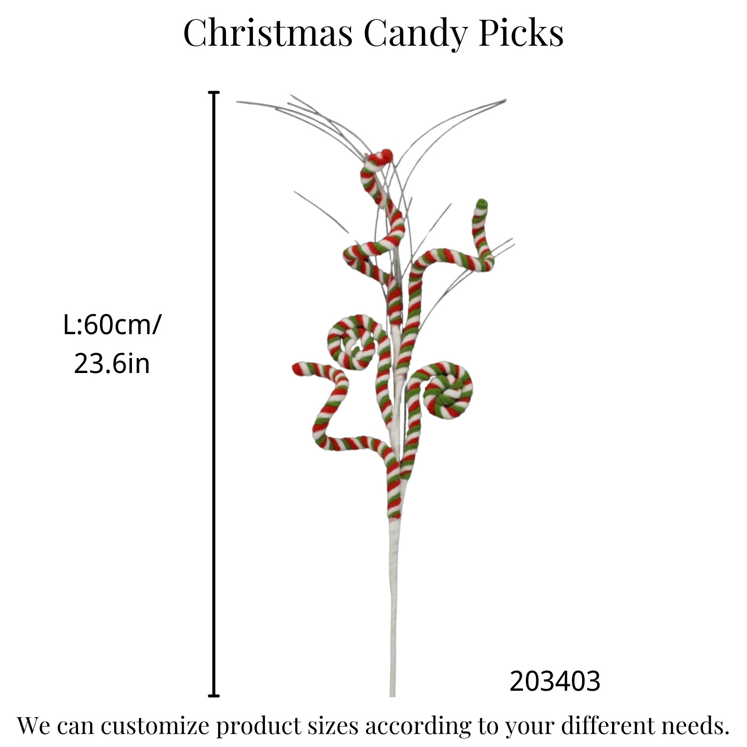 House Decorations for Xmas Green and Red Christmas Picks Candy Christmas Tree Picks