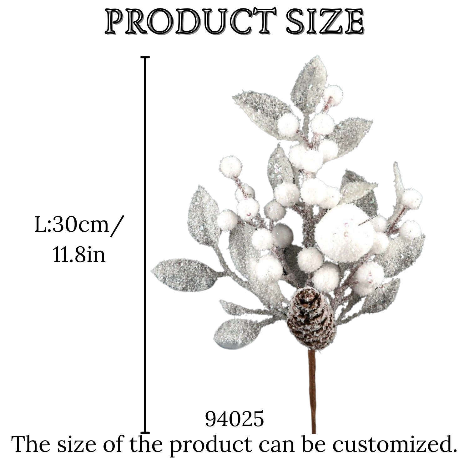 Bestselling Xmas Tree Decoration White Artificial Berry and Apple Christmas Picks Frosted Berry Picks