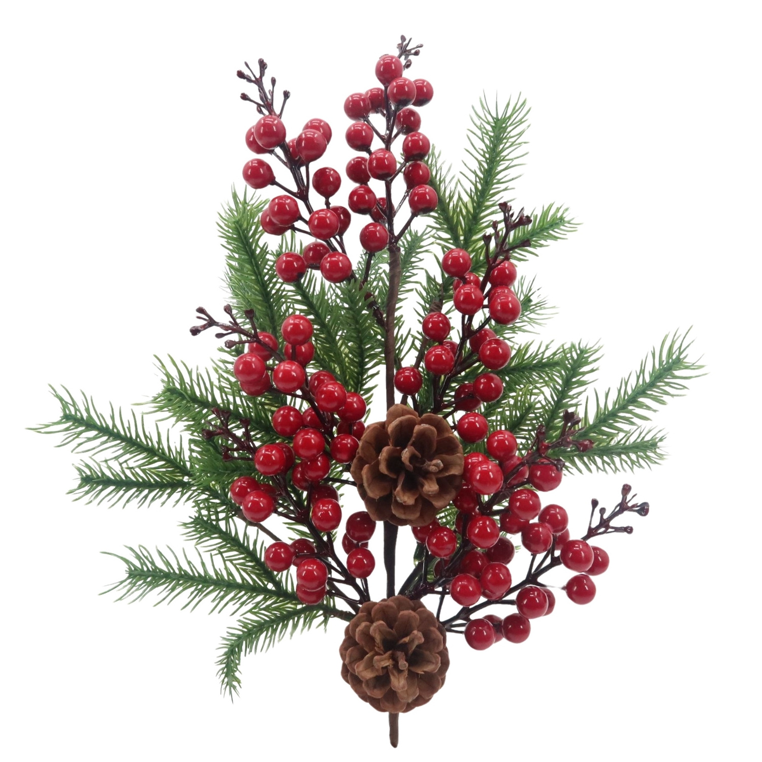 Wholesale Other Christmas Decoration Pinecone Picks for Christmas Tree Faux Red Berry Branches