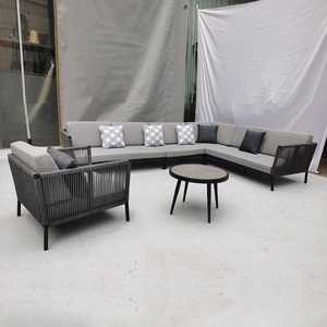 Outdoor patio furniture salon de jardin Modern Style Rope Sofa Lounge Set outdoor sectional