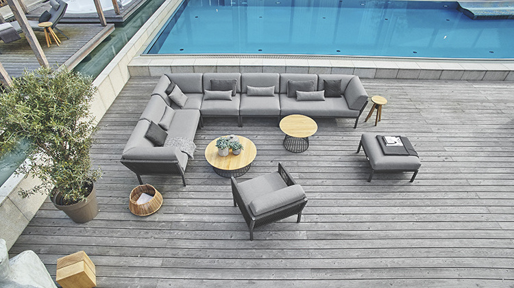 Outdoor patio furniture salon de jardin Modern Style Rope Sofa Lounge Set outdoor sectional