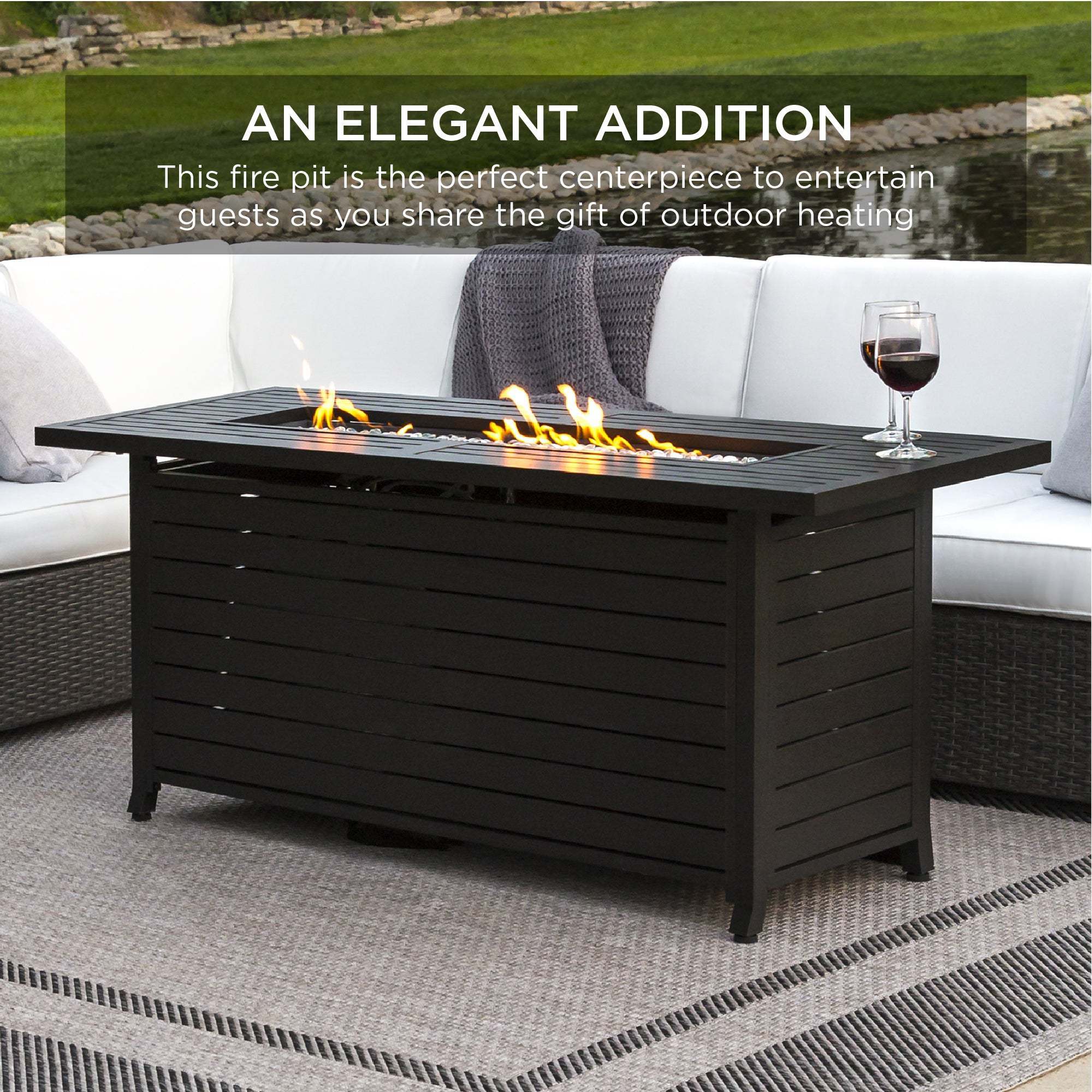 outdoor furniture garden patio 50000 BTU aluminum rectangle gas fire pit table