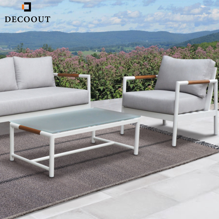 5 Seater Patio All Weather Waterproof White Aluminum Sofa 4 PCS Outdoor Furniture