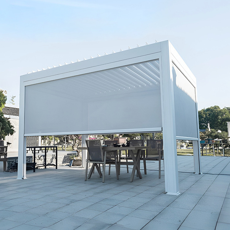 Custom Outdoor Garden Motorized Louvered Roof Waterproof Pergola Bioclimatic Gazebos Sunroom Aluminium Pergolas