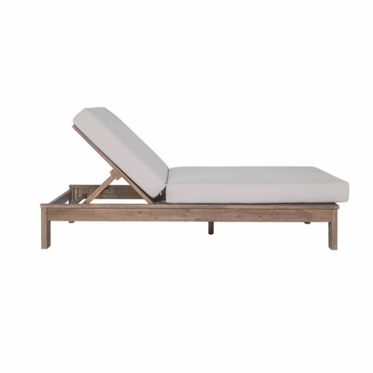 Swimming Pool Chair Single Daybed Couch Garden Furniture Day Bed Teak Wood Sun Lounger Outdoor