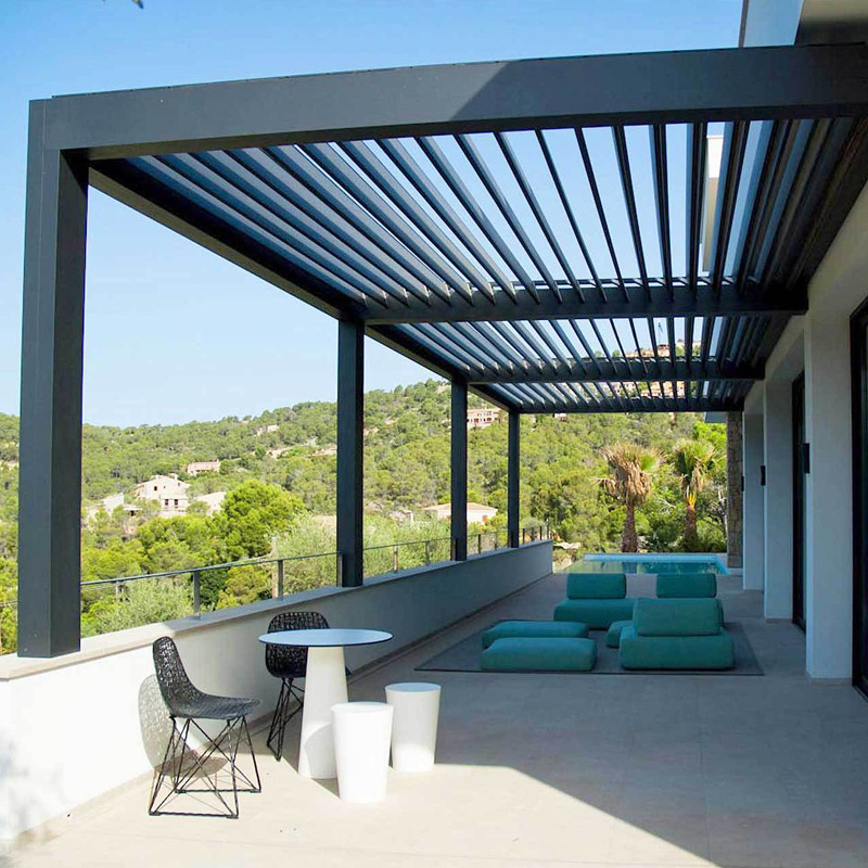 Custom 3x3 3x4 4x6 Waterproof Outdoor Aluminium Electric Pergola Motorized Louver Bioclimatic Pergola