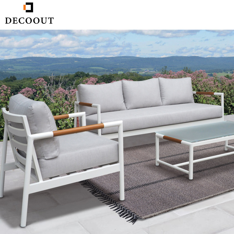 5 Seater Patio All Weather Waterproof White Aluminum Sofa 4 PCS Outdoor Furniture