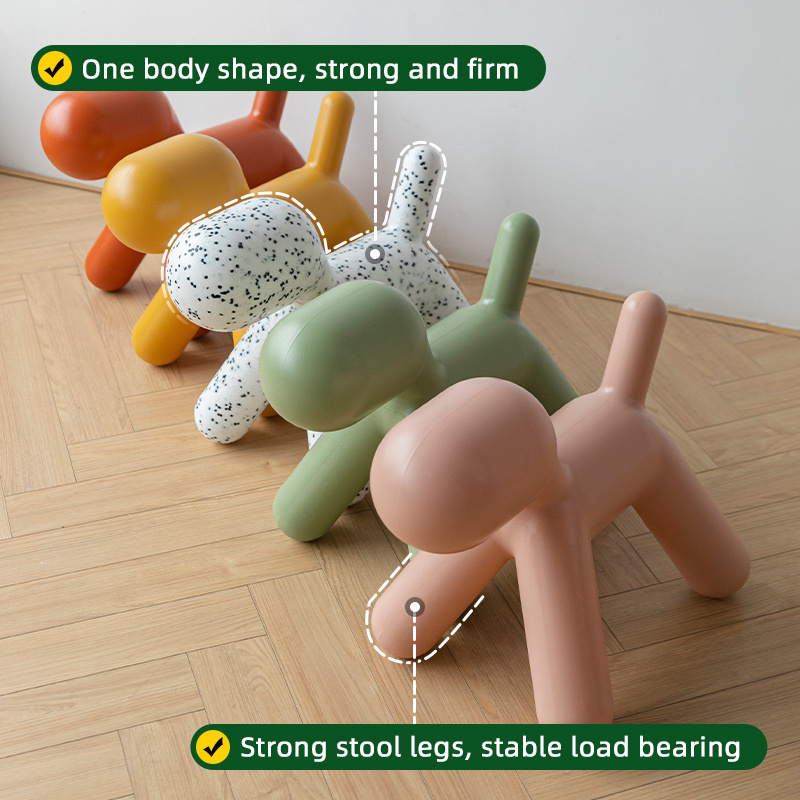 Children's stool Dog Shape PE Chair for Outdoor Living Room Kindergarten Bedroom Dining School for Babies Kids Garden Use