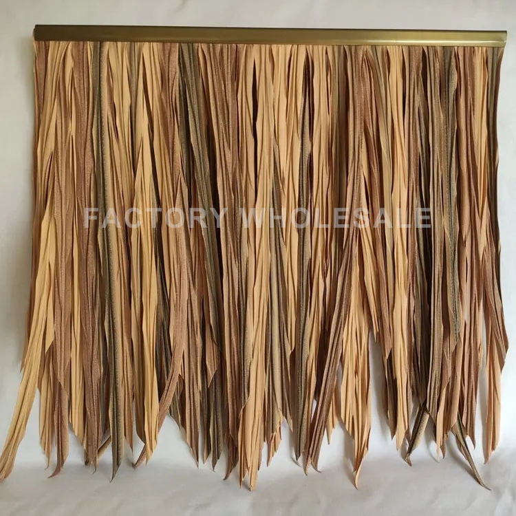 Factory Wholesale Eco-friendly PE PVC Thatch Roof Synthetic Plastic Artificial Thatch Roof Tiles