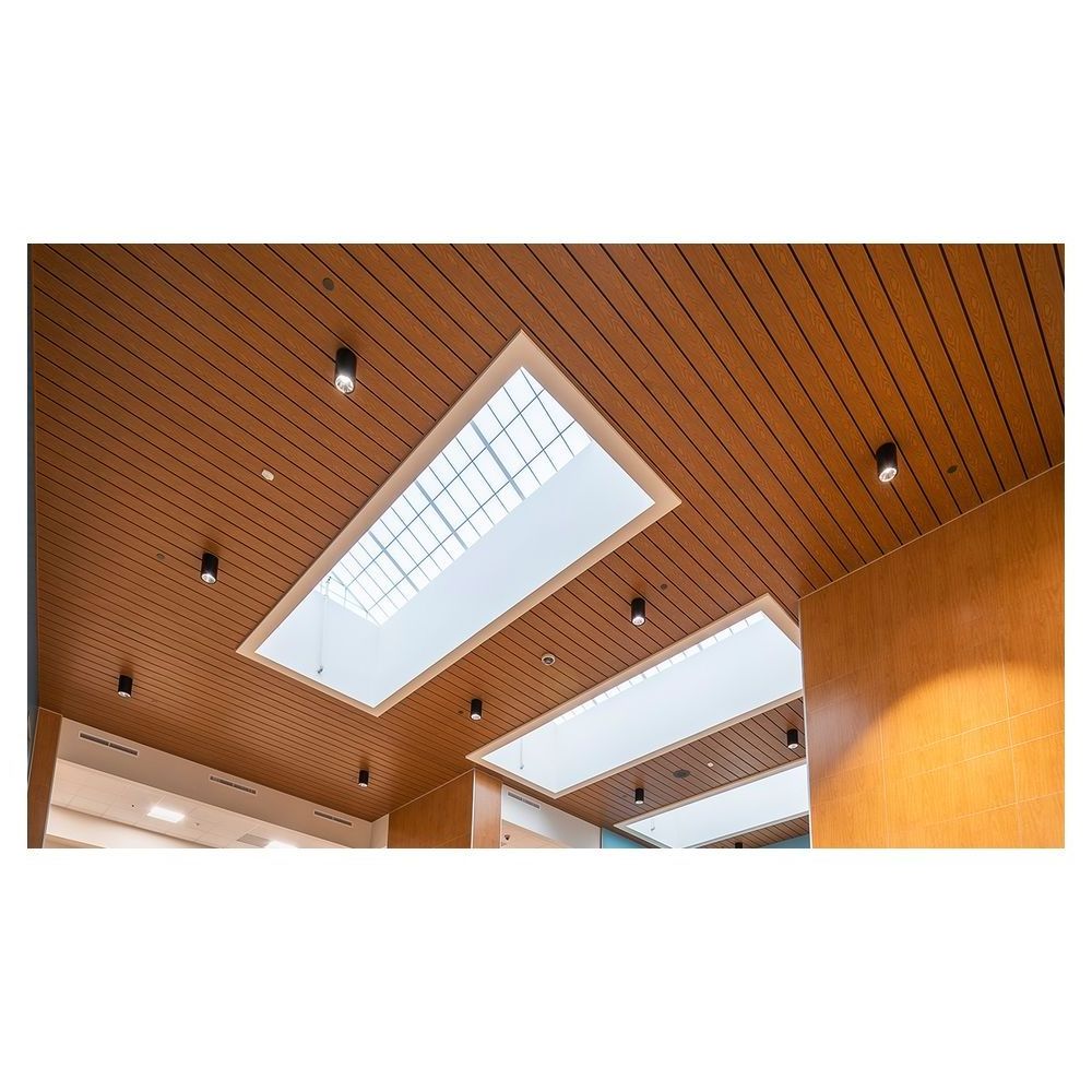 Prima Factory Price Morden Design Aluminum Linear Wood Baffle Ceilings Customized System Metal Decorative Suspended Ceiling