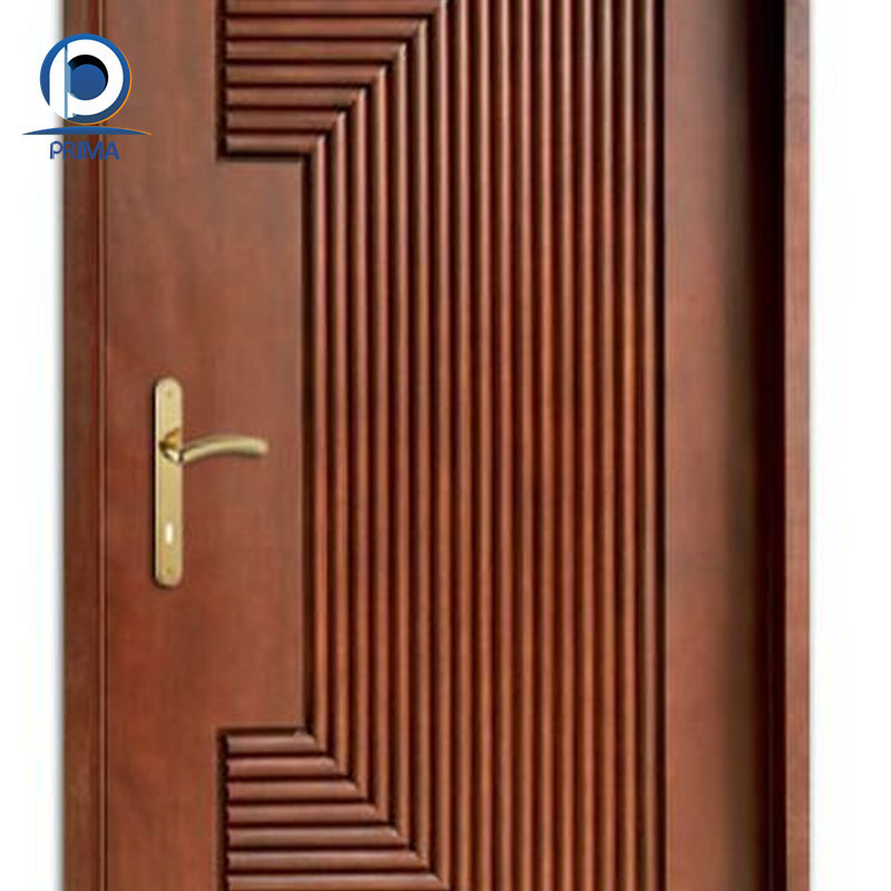 Prima Rustic Style Textured Glass Inserts French Door Design Wooden Frame Swing Entrance Shop Front Glass Wood Entry Doors