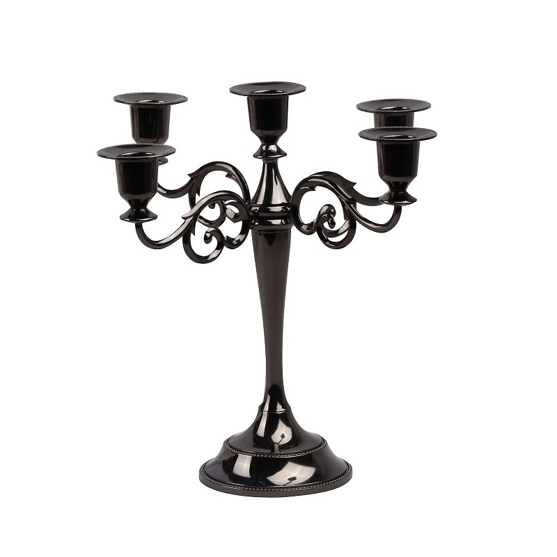 Trendsetting Black Candelabras For Home Furniture Floor Decoration Hotel Centerpiece Luxury Candles Stand Antique Candelabras