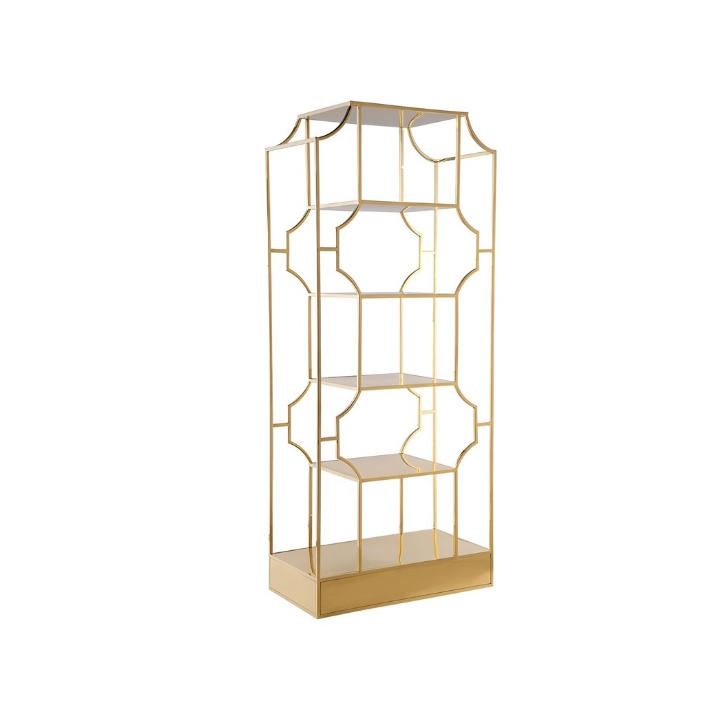 Premium Design Golden Industrial Rack For Products Display Luxury Stores Free Standing Metal Cabinet Whare House Goods Rack