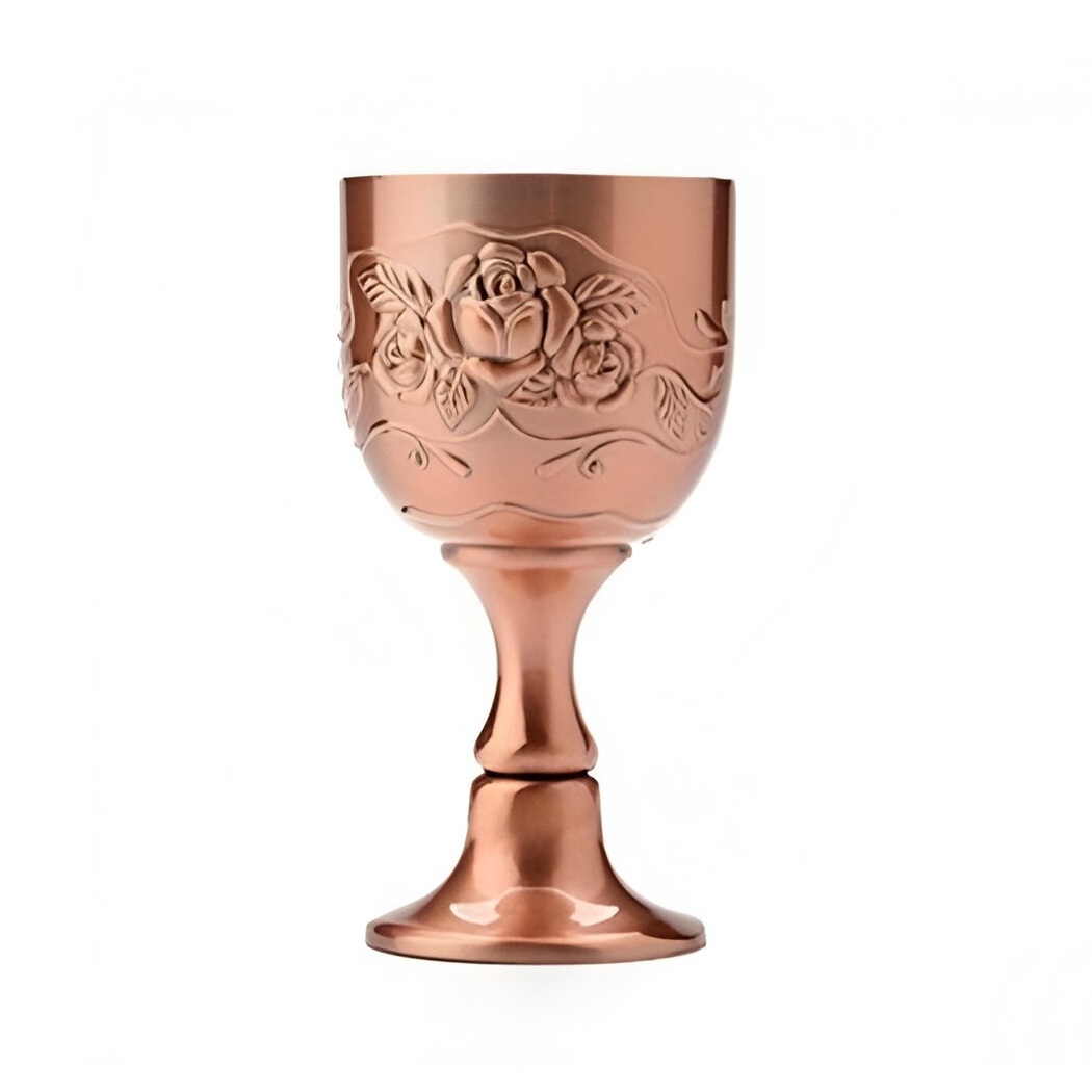 Wholesale Copper Martina glass Metal Copper Hammered Wine Goblet Best Selling Pure Copper Hammered Wine Glass Made in India