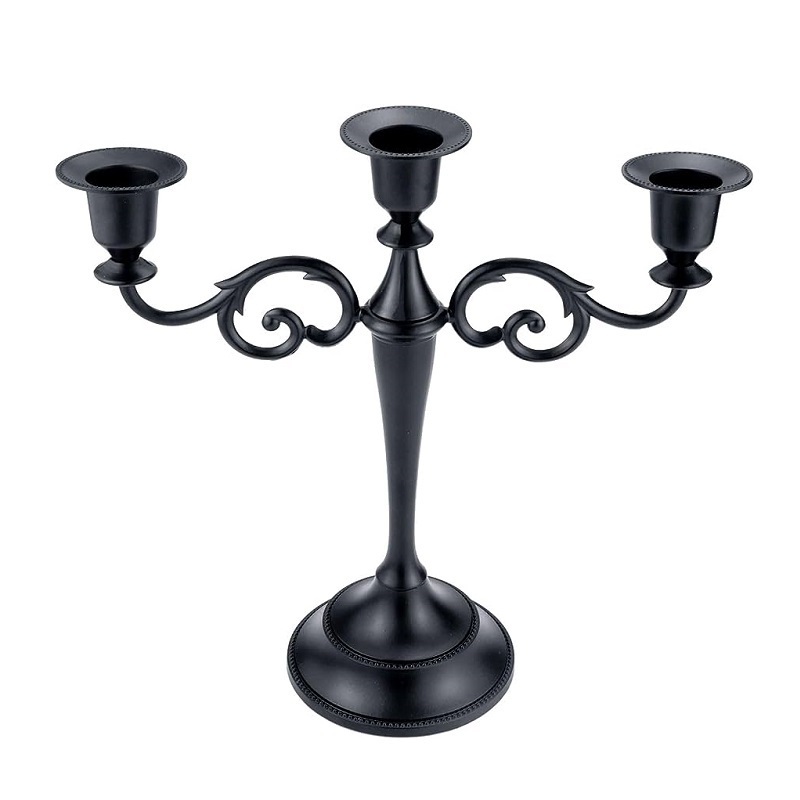 Trendsetting Black Candelabras For Home Furniture Floor Decoration Hotel Centerpiece Luxury Candles Stand Antique Candelabras