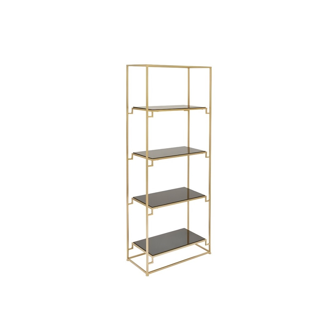 Premium Design Golden Industrial Rack For Products Display Luxury Stores Free Standing Metal Cabinet Whare House Goods Rack