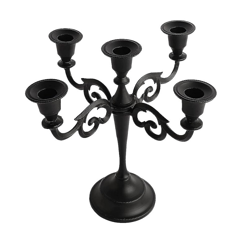 Trendsetting Black Candelabras For Home Furniture Floor Decoration Hotel Centerpiece Luxury Candles Stand Antique Candelabras