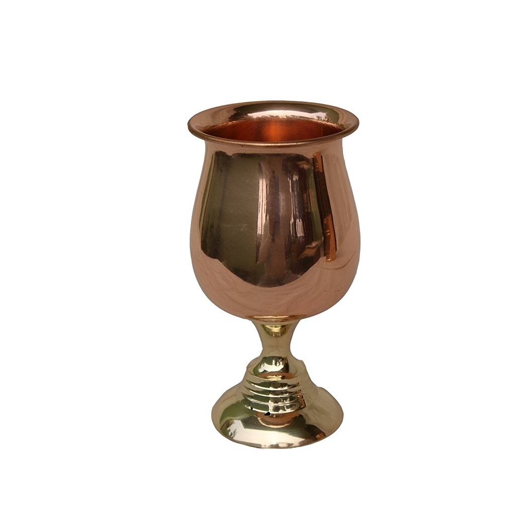 Wholesale Copper Martina glass Metal Copper Hammered Wine Goblet Best Selling Pure Copper Hammered Wine Glass Made in India