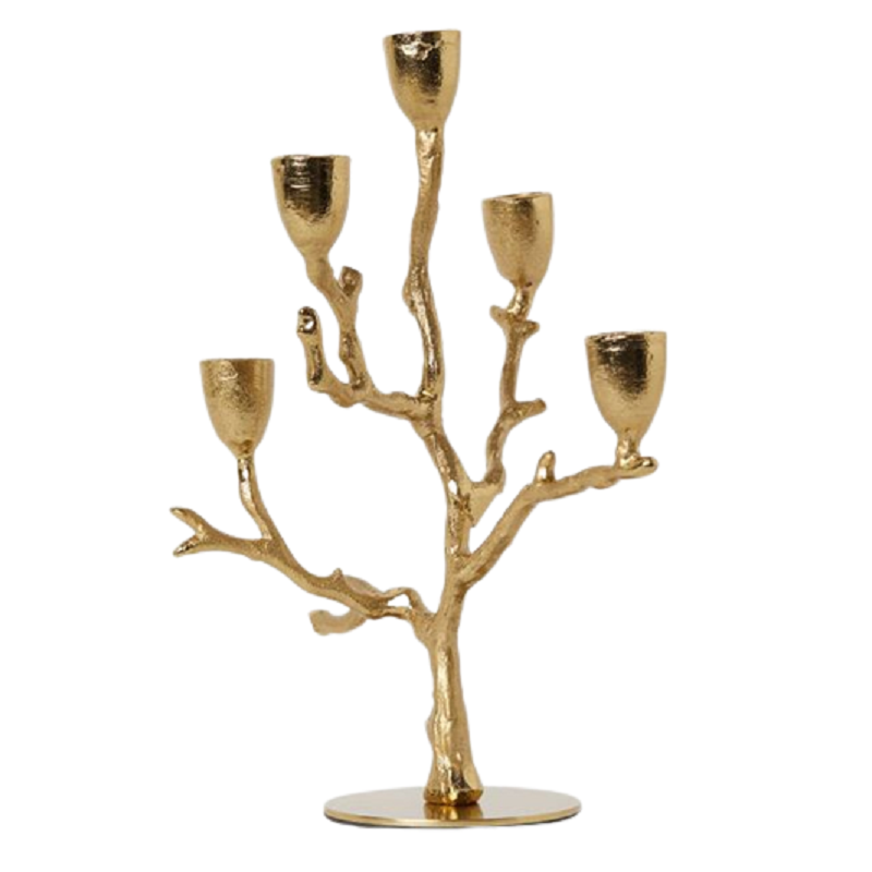 Tree Structure 5 Heads For Candles Stick Holder Wedding Tableware Decoration Candelabra Golden Victorian Wedding Candle Stand