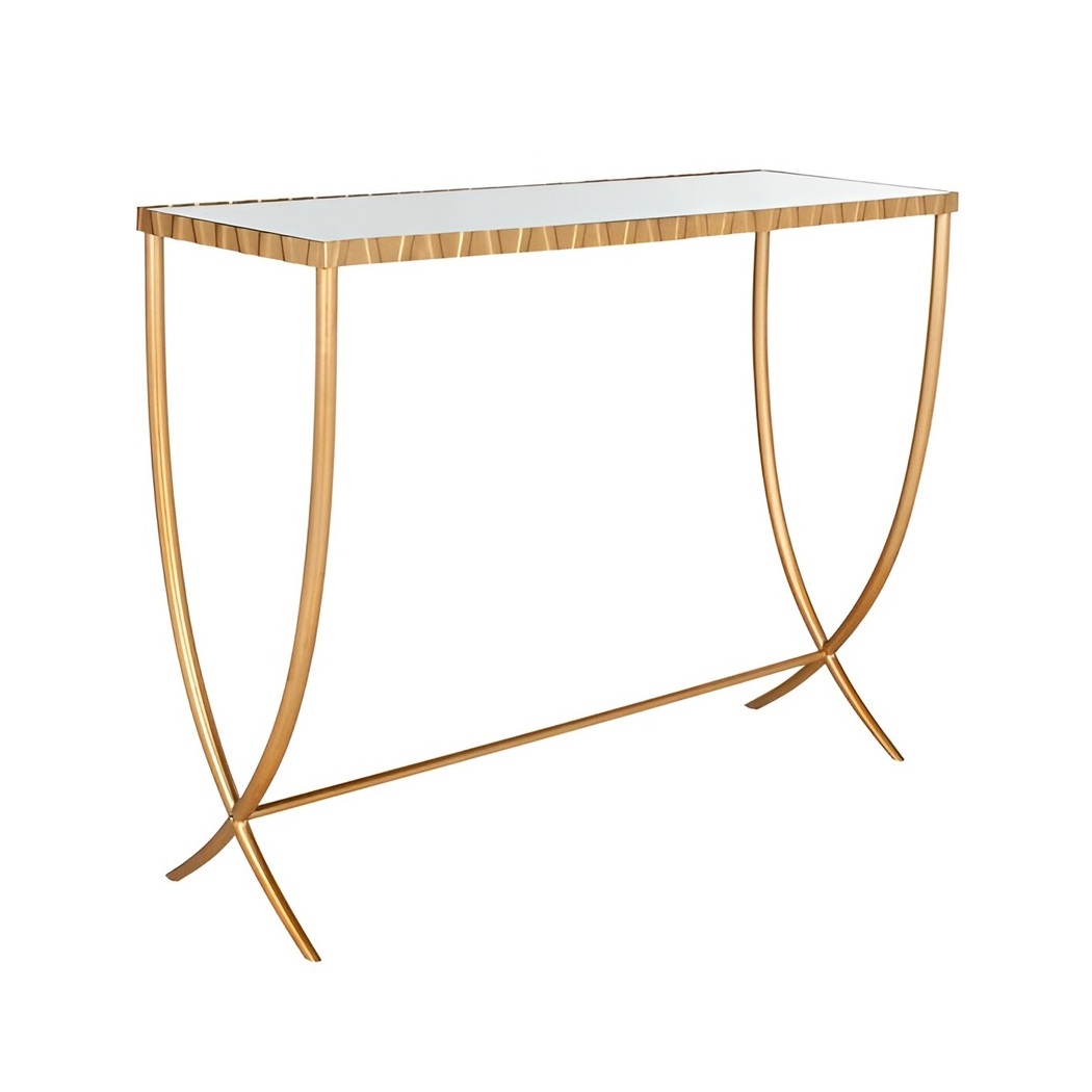 Hot Selling Luxury Modern Furniture Manufacturer From India Golden Color Industrial Bench Customized Size Console Table