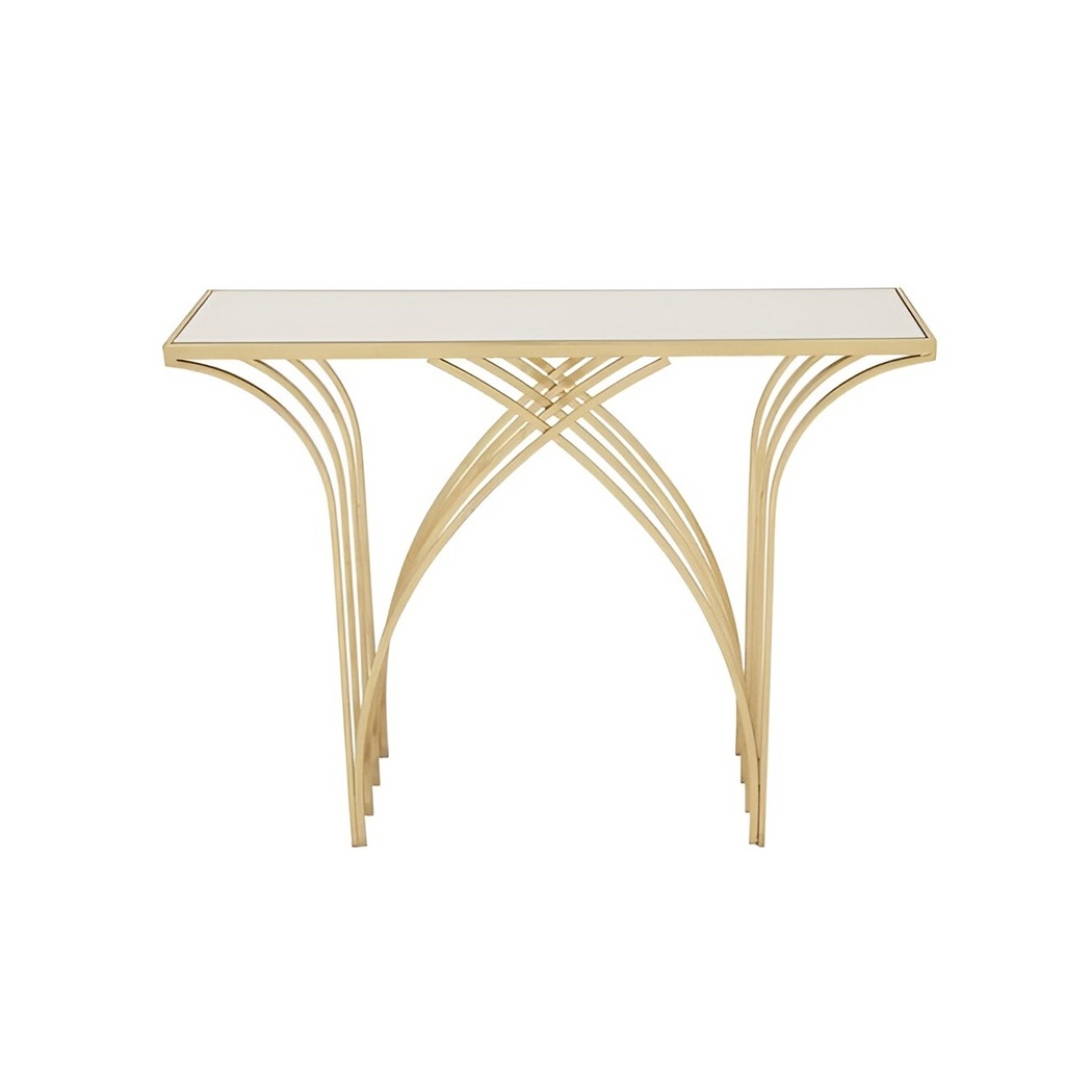 Hot Selling Luxury Modern Furniture Manufacturer From India Golden Color Industrial Bench Customized Size Console Table